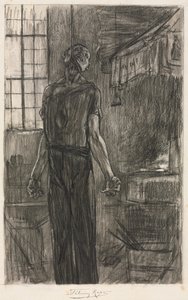 Hirtetty mies pajassa, n. 1880. tekijältä Félicien Rops