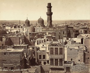 Panoraamanäkymä Kairosta, Egypti tekijältä Félix Bonfils