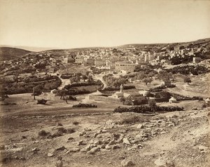 Panoraamanäkymä Nasarettiin, Israeliin tekijältä Félix Bonfils