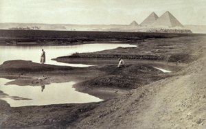 Gizan pyramidit, noin 1880 (s/w-kuva). tekijältä Félix Bonfils