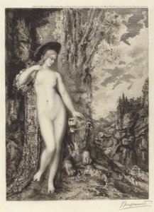 Rakastava leijona tekijältä Félix Bracquemond, after Gustave Moreau