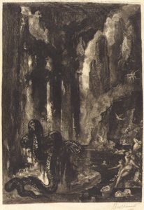 Nimetön (The Dream of the Mogul?) tekijältä Félix Bracquemond after Gustave Moreau