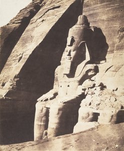Abou Sembil, Grand Spéos - Kolossaaliset patsaat, Kolmen neljänneksen näkymät, 1851-52. tekijältä Félix Teynard