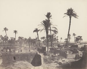 Abaziz, arabikylän sisustus, 1851-52, painettu 1853-54. tekijältä Félix Teynard