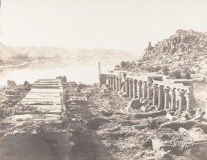 Fileh Philæin saari, Yleinen näkymä kohdasta I, On The Platform..., 1851-52, painettu 1853-54. tekijältä Félix Teynard