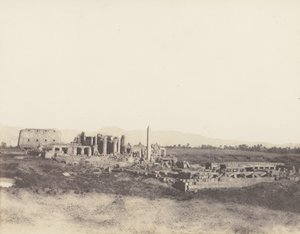 Karnak Thebes, Yleinen näkymä raunioista otettu kaakosta, T, 1851-52, painettu 1853-54. tekijältä Félix Teynard