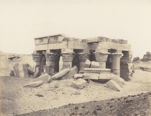 Kom-Ombou Ombos, yleinen näkymä raunioista, 1851-52, painettu 1853-54. tekijältä Félix Teynard