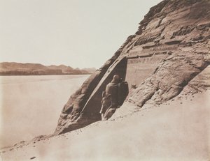 Large Speos - Näkymä hiekkarinteeltä (Ramses II:n temppeli), Abu Simbel tekijältä Félix Teynard