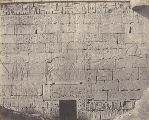 Medinet-Abou Thebes, Rakenteet Posteriores - Fragment de Sculpt..., 1851-52, painettu 1853-54. tekijältä Félix Teynard