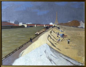 Kasa valkoista hiekkaa (Seinen rannat) tekijältä Félix Vallotton