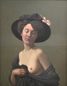 Nuori nainen mustassa hatussa, 1908