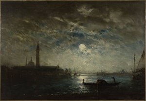 Venetsia ja Campanile kuunvalossa, vuosina 1870-1890 (öljy kankaalle).