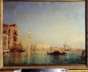 Venetsia (Venetsia). Felix Francois George Ziemin (1821-1911) maalaus. Öljy kankaalle, 55 x 72 cm. 1800-luvun ranskalaista taidetta. Pushkinin taidemuseo, Moskova.