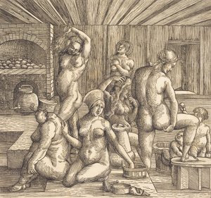 Naisten kylpylä, c. 15051510. tekijältä Follower of Albrecht Durer
