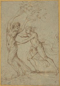 Apollo ja Daphne tekijältä Follower of Giulio Romano