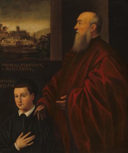Andrea Renier ja hänen poikansa Daniele tekijältä Follower of Jacopo Tintoretto