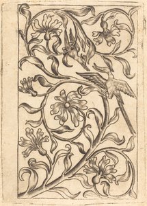 Ornament de vinya amb dos ocells finlandès tekijältä Follower of Master of the Playing Cards