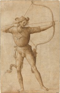 Jousimies piirtää jousen tekijältä Follower of Pietro Perugino