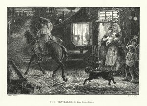 Matkailija (kaiverrus) tekijältä Ford Madox (after) Brown