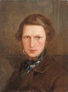 Omakuva ruskeassa takissa, n. 1844 tekijältä Ford Madox Brown