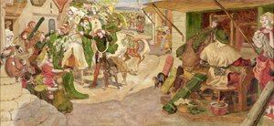 Flanderin Weaversin perustaminen Manchesteriin vuonna 1363 tekijältä Ford Madox Brown