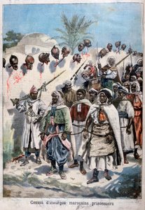 Sulttaani Abdul-Hafizsin armeijan Tadlassa vangiksi ottamien kapinallisten marokkolaisten pylväs, 1897. tekijältä Fortuné Méaulle