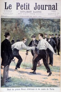Prinssi Henri dOrleansin ja Comte de Torinon kaksintaistelu, 1897 tekijältä Fortuné Méaulle