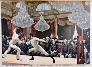 Miekkailu tasavallan presidentin edessä, Palais de lÉlysée, 1895
