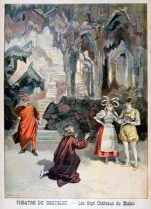 Paholaisen seitsemän linnaa -esitys, Theater du Chatelet, Pariisi, 1896 tekijältä Fortuné Méaulle