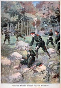 Preussilaisten haavoittama venäläinen upseeri, Venäjän raja, 1898 tekijältä Fortuné Méaulle