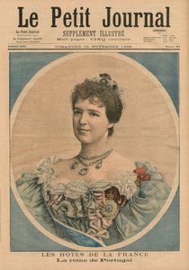 Ranskalaiset isännät, Portugalin kuningatar Amelie (1865-1951) etukannen kuvitus "Le Petit Journalista", liitekuva, 15. marraskuuta 1896