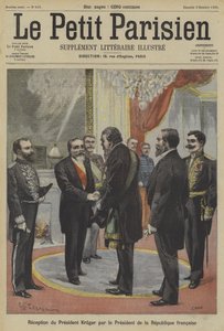 Ranskan presidentti Emile Loubet vastaanottaa Transvaalin entisen presidentin Paul Krugerin
