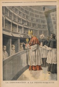 Uskonnollinen vahvistus La Petite Roquetten vankilassa, Le Petit Journal, 1. marraskuuta 1896 tekijältä Fortune Louis Meaulle