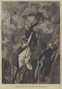 Näyttelijä Adeline Dudlayn pelastus tulipalosta Theatre-Francais