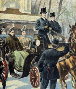 Alankomaalainen regentti Emma de Waldeck Pyrmont ja tuleva kuningatar Vilhelmiina, Pariisi. tekijältä Fortune Louis Meaulle