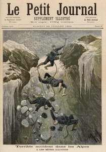 Kauhea onnettomuus Alpeilla, "Le Petit Journal", 23. heinäkuuta 1892 tekijältä Fortune Louis Meaulle and Henri Meyer