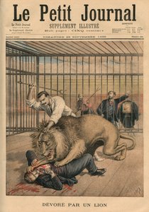 Leijonan syömä, etukannen kuvitus "Le Petit Journalista", liitekuva, 29. syyskuuta 1895