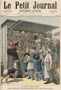 Uudenvuodenpäivä Pariisissa: Boulevardin pienet kojut, Le Petit Journalin kansi, 2. tammikuuta 1892