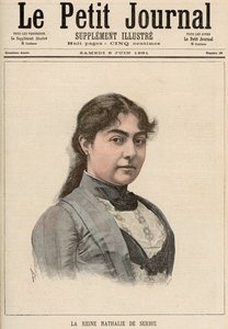 Serbian kuningatar Natalija (1859-1941) Le Petit Journalista, 6. kesäkuuta 1891