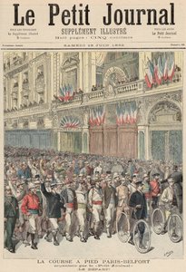 Road Race -kilpailun alku Pariisista Belfortiin, "Le Petit Journal", 18. kesäkuuta 1892 tekijältä Fortune Louis Meaulle and Henri Meyer
