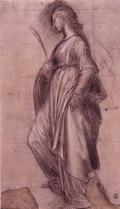 Pag-aaral ng St. Catherine ng Alexandria (chalk na may gouache sa papel)finn tekijältä Fra Bartolomeo
