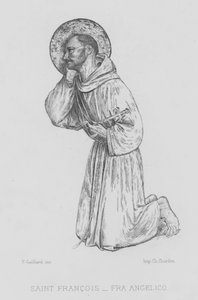 Pyhä Franciscus Assisilainen (litho) tekijältä Fra (after) Angelico