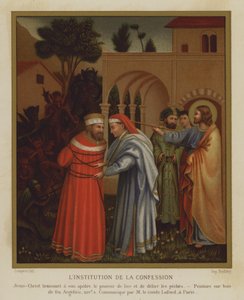 Tunnustuksen instituutio (väri litho) tekijältä Fra (after) Angelico