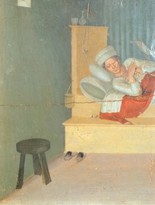 Parantava diakoni Justinianus, predella-kuvat, jotka kuvaavat tarinaa Pyhästä Kosmasta ja Pyhästä Damianuksesta San Marcon alttaritaulu Giovanni da Fiesole, joka tunnetaan nimellä Fra Angelico (1400-noin 1455), tempera puulla, 37x45 cm, yksityiskohta, noin