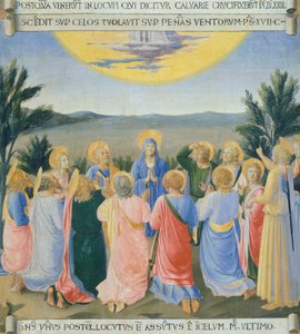 Upotus, joka kuvaa Ascension, paneeli Wardrobe degli Argenti (hopeaarkku), jossa on Jeesuksen elämä. Giovanni da Fiesole tunnetaan nimellä Fra Angelico (1400-noin 1455), tempera puulla tekijältä Fra (c.1400-55) Angelico