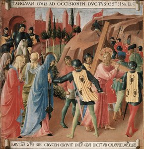 Kristuksen elämän historia: kiipeily Golgatalle, ristin kantaminen tekijältä Fra Angelico