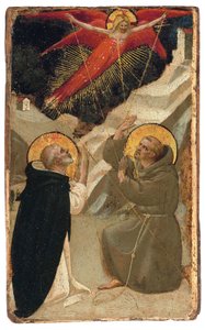 Pyhä Dominikus ja pyhän Franciscuksen leimaaminen tekijältä Fra Angelico