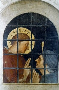 St Laurence muuttamassa vankivartijaansa 1400-luvun alussa tekijältä Fra Angelico