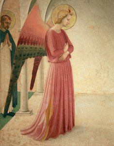 Marian ilmestys, enkeli Gabrielin ja marttyyri Pietarin kuva, fresko vuodelta 1442, ks. 72388.