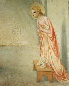 Neitsyt Marian ilmestys, Neitsyt, fresko vuodelta 1442 ks. 72388. tekijältä Fra Angelico